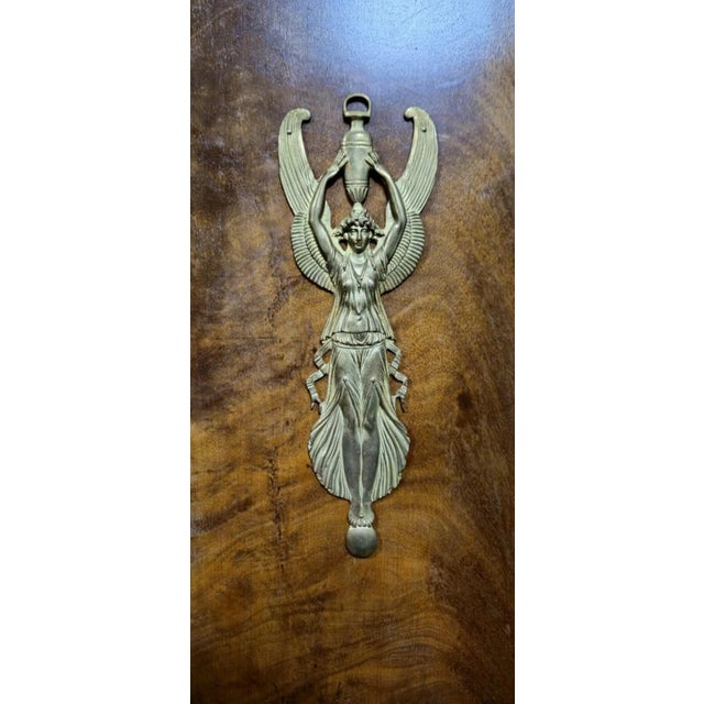 Brown Large Antique Mahogany Wardrobe with Mirror, 1890s For Sale - Image 8 of 15