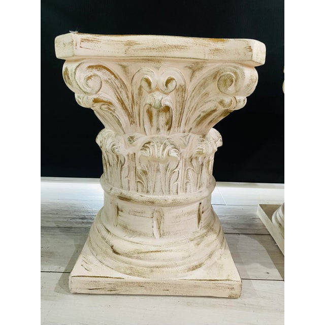 Columns Pedestal Stand or Side Table in the Neoclassical Design- a Pair For Sale In Miami - Image 6 of 7