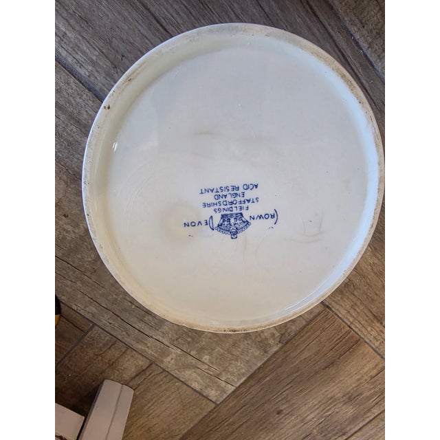 Four Vintage English Blue and White Storage Canisters For Sale - Image 9 of 17