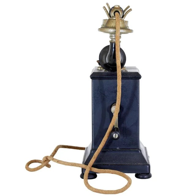 Metal Early 20th Century Swedish Metal Telephone by Rikstelefon, 1890s For Sale - Image 7 of 8