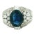 1980s Platinum Natural Thai Sapphire & Diamond Ring, Gia Certified 4.33 Carats, Size 8 For Sale