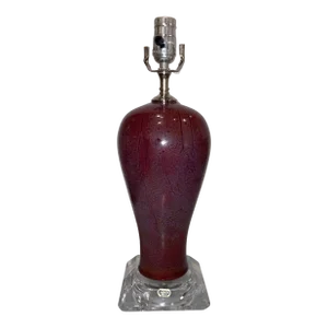Modern Vintage Purple and Red Glazed Porcelain Table Lamp