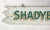 Circa 1940s two sided hand lettered Shadybrook sign with sawtooth ends, nice shadowed lettering found in Vermont. Sign has...