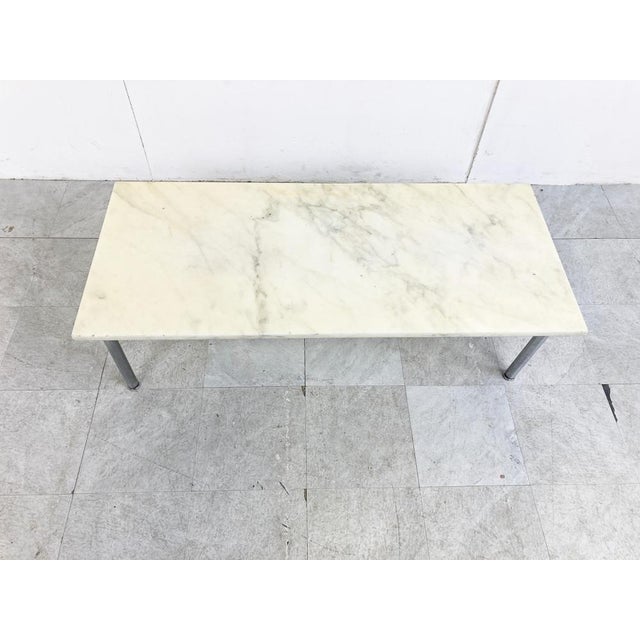 Vintage White Marble Coffee Table, 1960s For Sale - Image 3 of 11