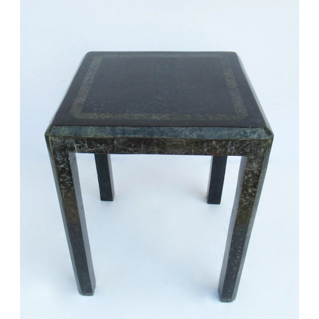 Maitland Smith Tessellated Black and Verdigris Green Marble Nesting, Side Tables -S/3 For Sale - Image 10 of 13
