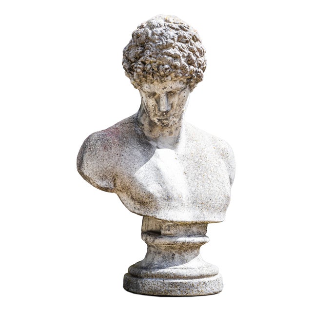 Late 20th Century Bust of the Capitoline Antinous / Hermes in Cast Stone For Sale
