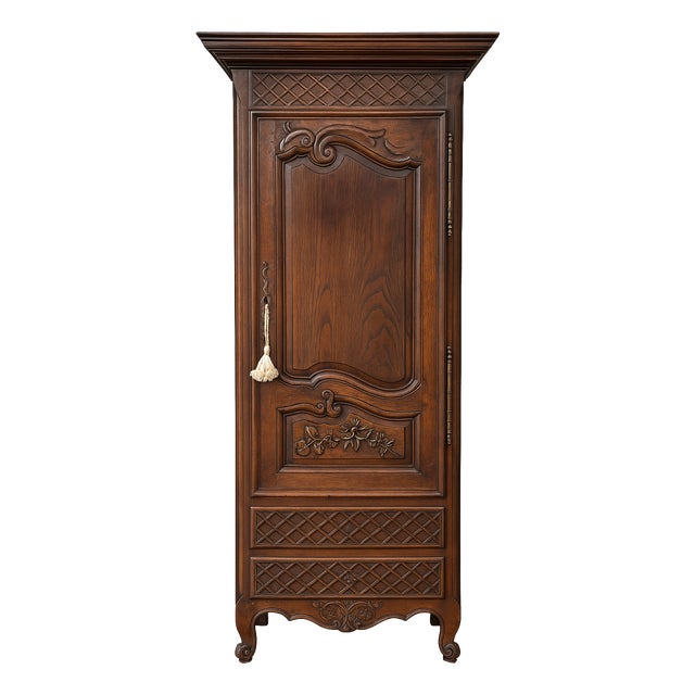 Tall and Narrow Louis XV Oak Cabinet, 1770s For Sale