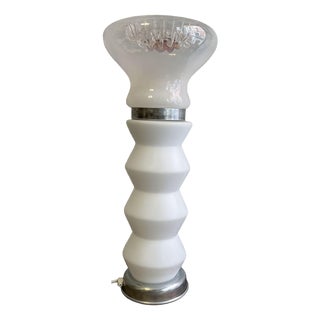 Space Age Murano and Opal Glass Table Lamp attributed to Mazzega, 1980s For Sale