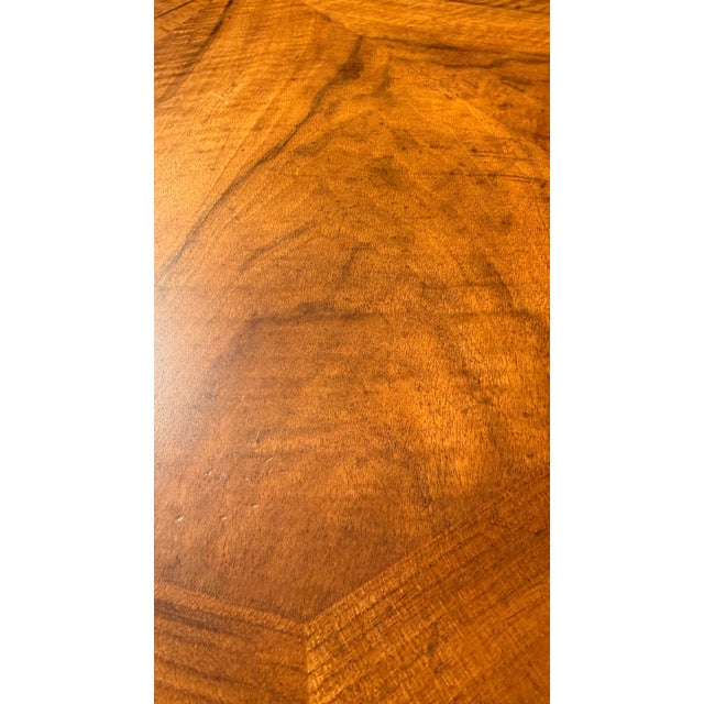 Vintage Baker Furniture Walnut Octagonal Extension Dining Table With Two Leaves For Sale - Image 10 of 12