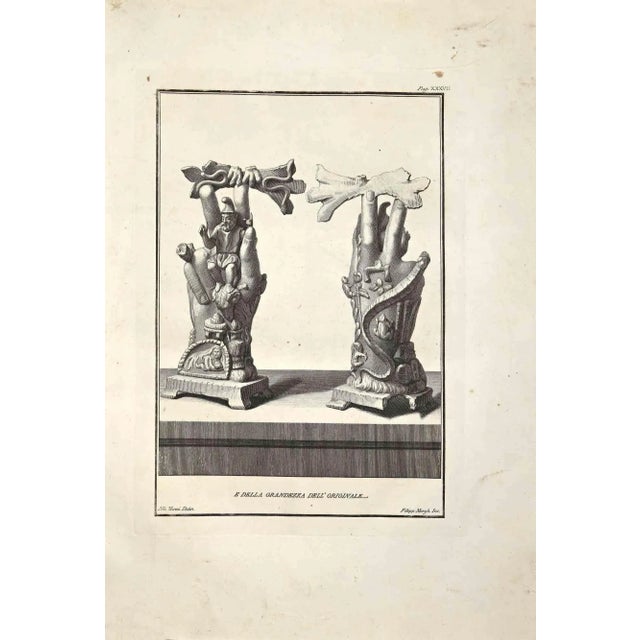 Ancient roman sculptures, form the series "antiquities of herculaneum", is an original etching on paper realized by...