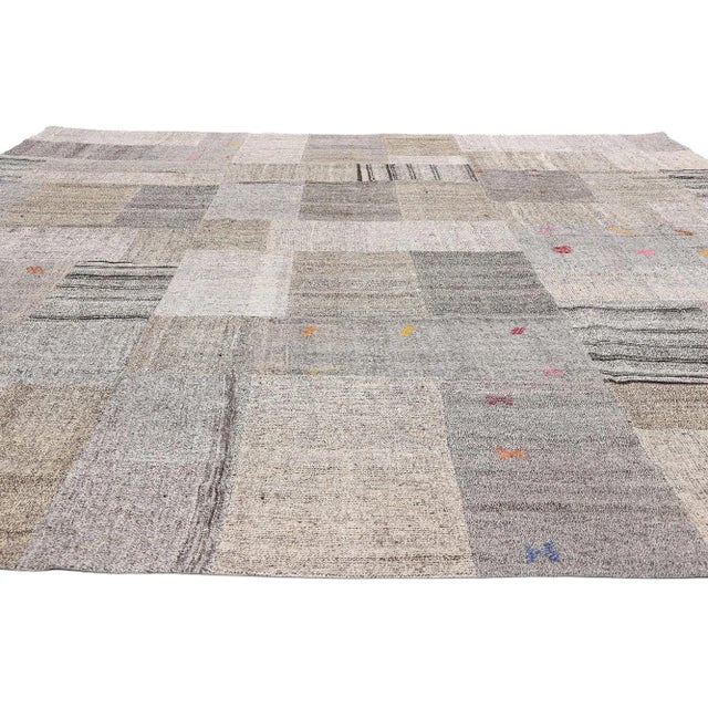 Tribal Vintage Turkish Patchwork Kilim Rug - 11'05 X 13'11 For Sale - Image 3 of 9