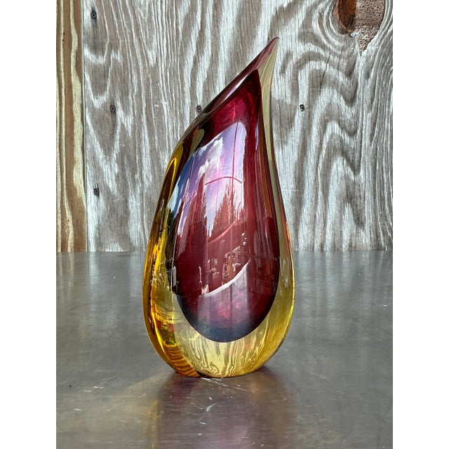 Vintage Boho Oggetti Italian Art Glass Vase For Sale In West Palm - Image 6 of 7