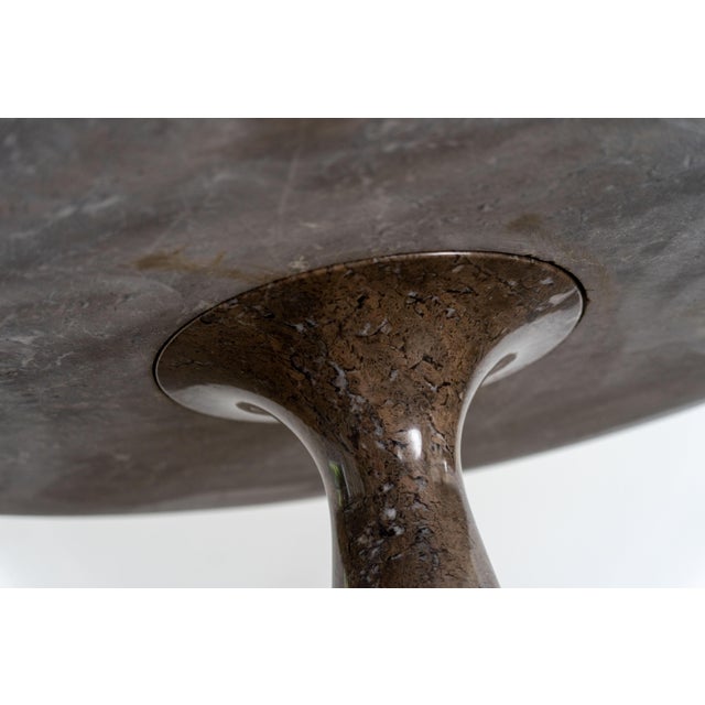 1970s Italian Brown-Grey Marble Dining Table by Angelo Mangiarotti, 1970s For Sale - Image 5 of 15