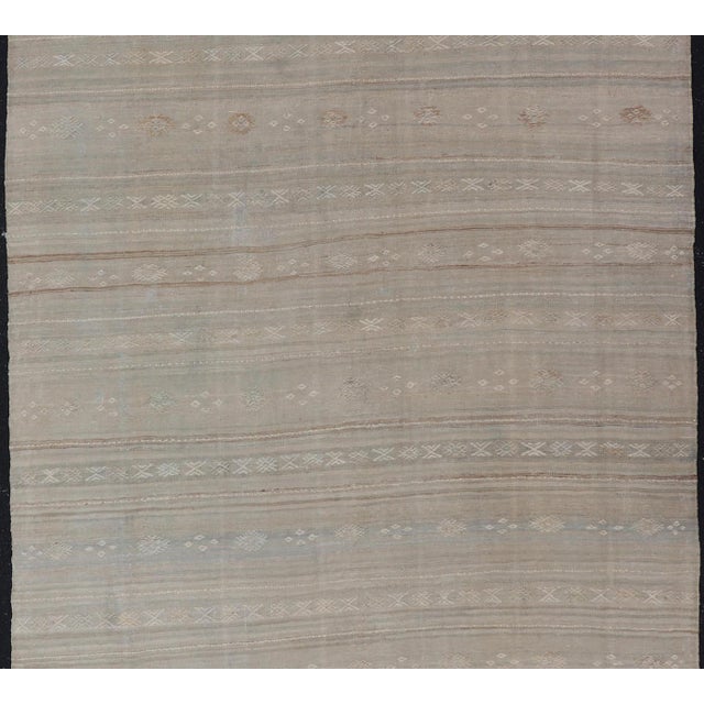 Tan Vintage Turkish Kilim Rug With Soft Beige and Pastel Accents 6'0 X 11'0 For Sale - Image 8 of 10
