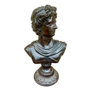 Vintage Classical Male Bust Sculpture of Apollo Belvedere