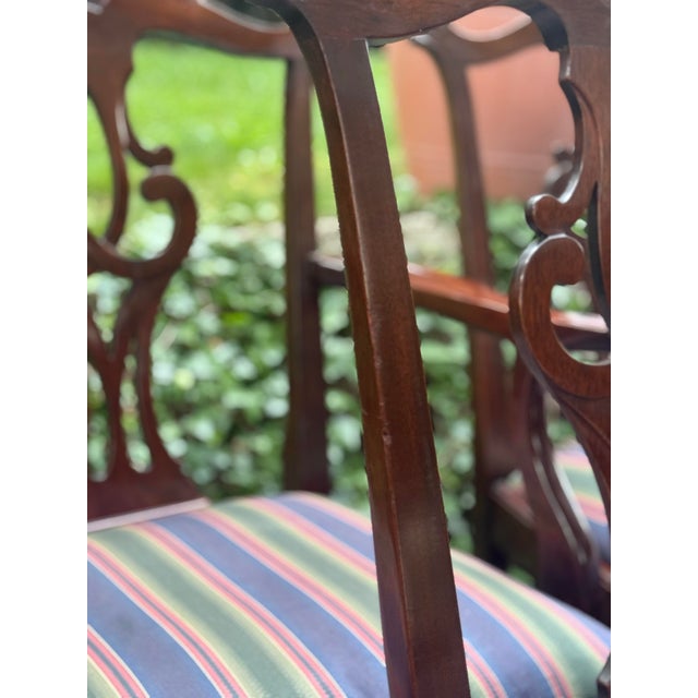 1990s Stickley Chippendale Carved Mahogany Dining Chairs - Set of 8 For Sale - Image 5 of 12
