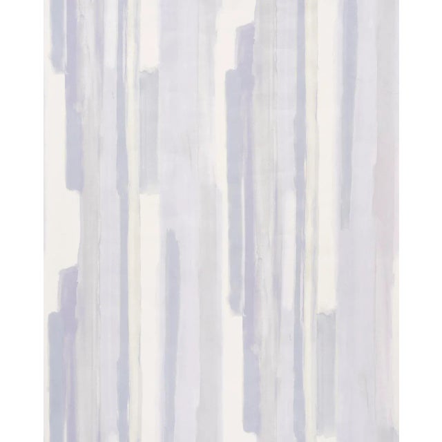 Schumacher Sample - Schumacher Watercolor Wallpaper in Soft Lilac For Sale - Image 4 of 5