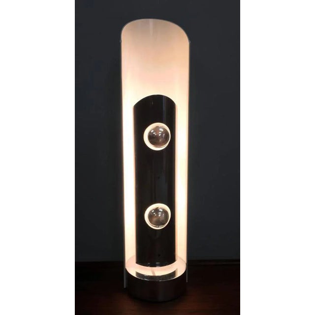 Chrome and White Metal Table Lamp by Enrico Tronconi, 1960s For Sale - Image 4 of 5