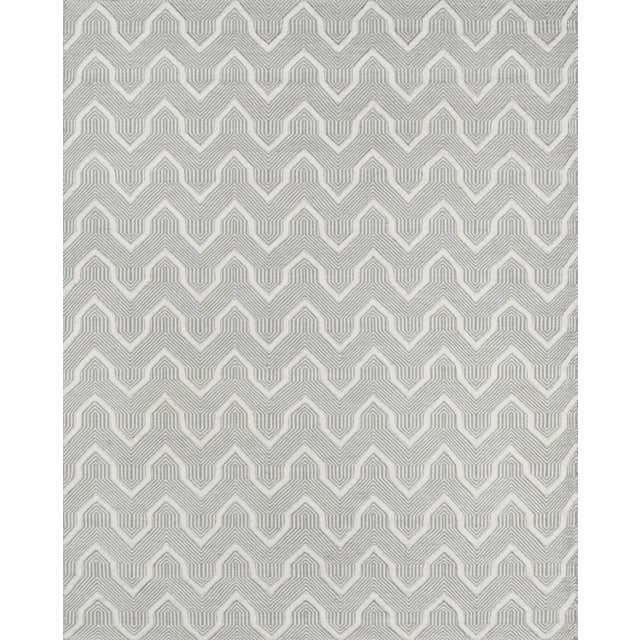 Erin Gates by Momeni Langdon Prince Grey Hand Woven Wool Area Rug 2' X 3' For Sale