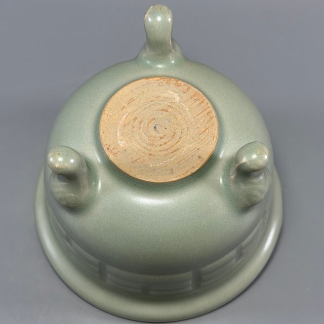 Sky Blue Ancient Chinese Longquan Celadon Tripod Censer | One of a Kind For Sale - Image 8 of 8