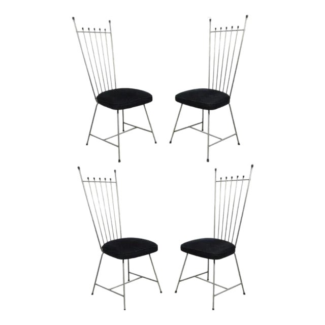 Vintage Mid Century Modern Arthur Umanoff Style Metal Dining Chairs - Set of 4 For Sale