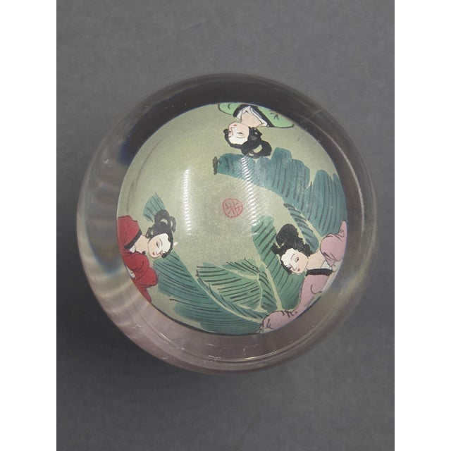 Mid-Century Modern Vintage Chinese Reverse-Painted Globe With Rotating Stand For Sale - Image 3 of 18
