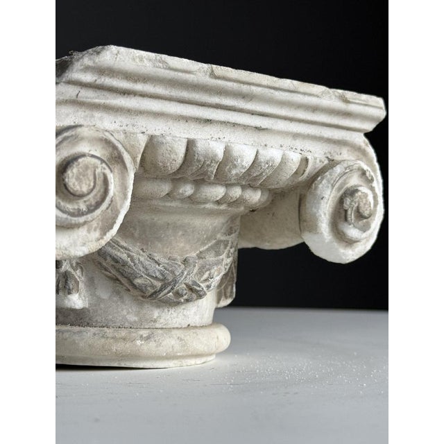 Ionic Hand Carved Marble Capital For Sale - Image 5 of 12