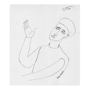 1940s Helen Malta Drawing of a Man