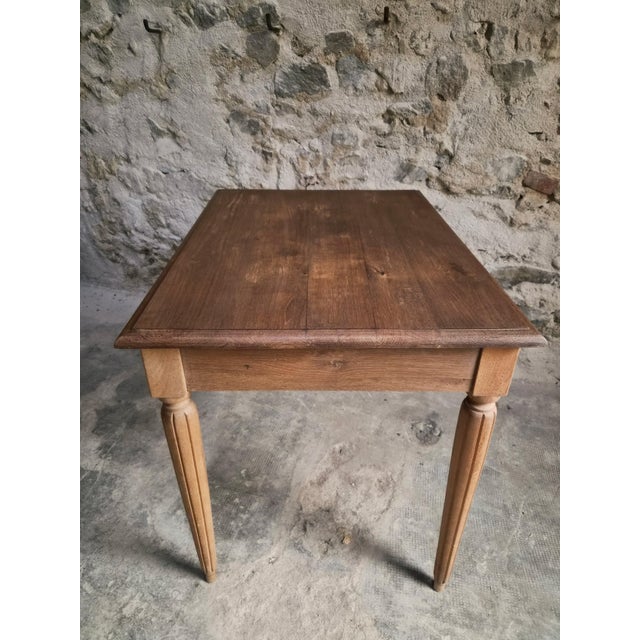 Vintage French Oak Desk and Bistro Chair in Beech, 1930, Set of 2 For Sale - Image 15 of 18