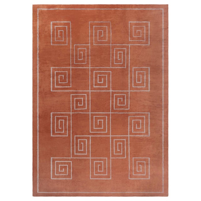 Modern Deco-Inspired Tibetan Rug with Greek Key Motif by Doris Leslie Blau For Sale