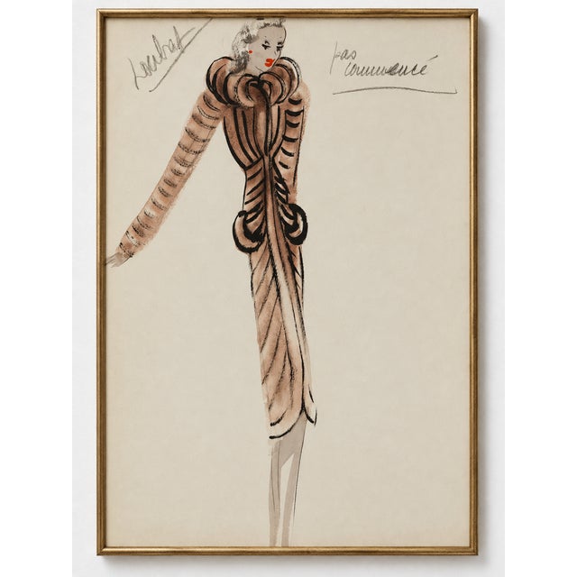 Bring Parisian elegance to a bedroom or dressing room with this vintage French fashion art print reproduction. An...
