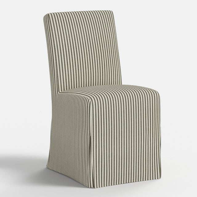 Spritely Home Slipcover for Stoffer Home x Cloth & Company for Lindy Slipcover Dining Chair in Jane Stripe Laurel For Sale - Image 4 of 7