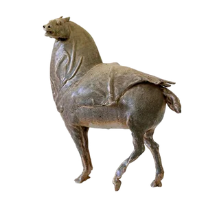 German Glazed Pottery Horse Sculpture by Harro Frey, 1970s