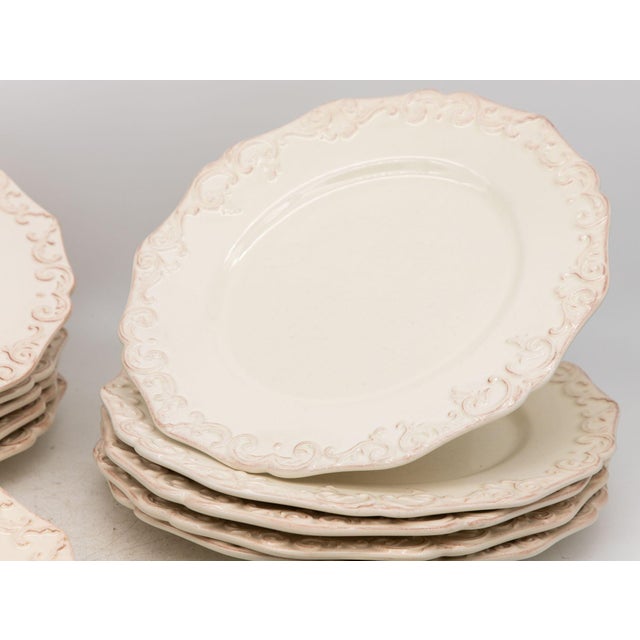 Anthropologie Stoneware Oval Dinner Plates, Set of 12, Portugal Circa 2007 For Sale - Image 4 of 9