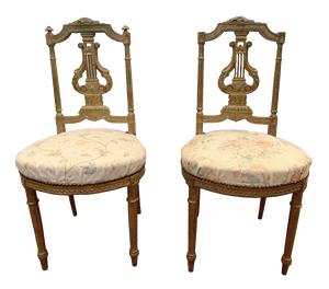 Louis XVI Style Giltwood Chairs, 20th Century, Set of 2