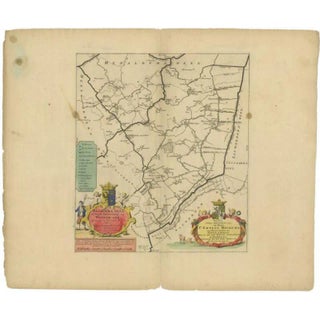 Antique Map of the Baarderadeel Township, 1718 For Sale