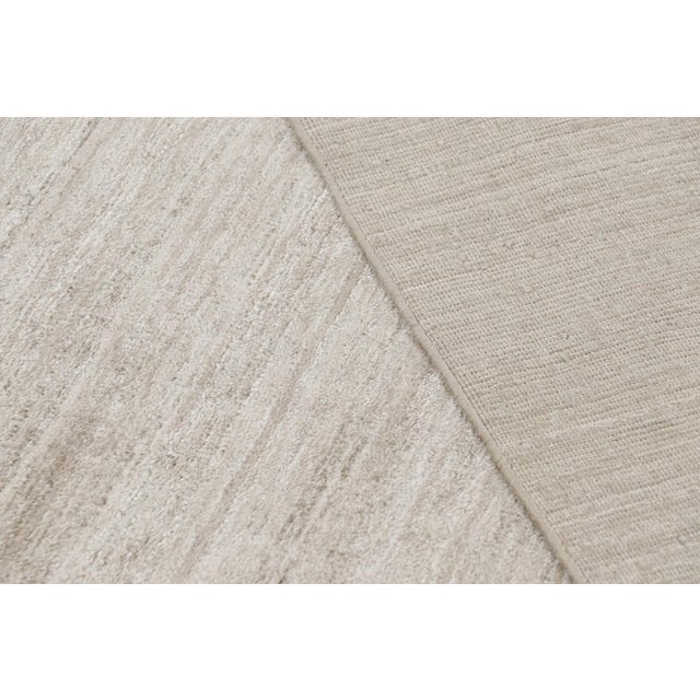 Beige Rug & Kilim’s Oversized Textural Rug in Solid Beige and White Tones and Striae For Sale - Image 8 of 8