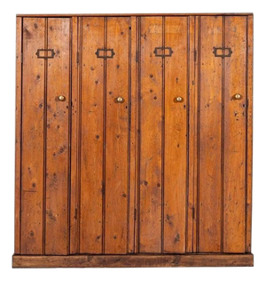 19th Century English Pine Locker Cabinet, 1890s