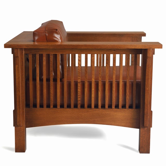 Craftsman Crofter Mission Style Arm Chair - Chestnut For Sale - Image 9 of 10