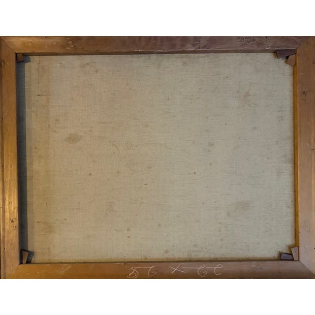 Mid Century Oil on Canvas - Two Women Playing Guitar (And a Mandolin) Signed For Sale - Image 10 of 10