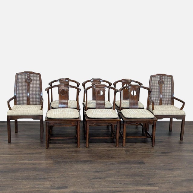 Drexel Chinoiserie Style Oval Dining Table With 8 Chairs For Sale - Image 9 of 15