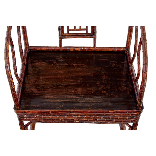Late 19th Century Set of Antique Bamboo Canework Chinese Chairs, 1890 For Sale - Image 5 of 9