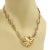 Seed Pearls Floral 18k Yellow Gold Fancy Link Pendant Necklace For Sale - Image 4 of 6