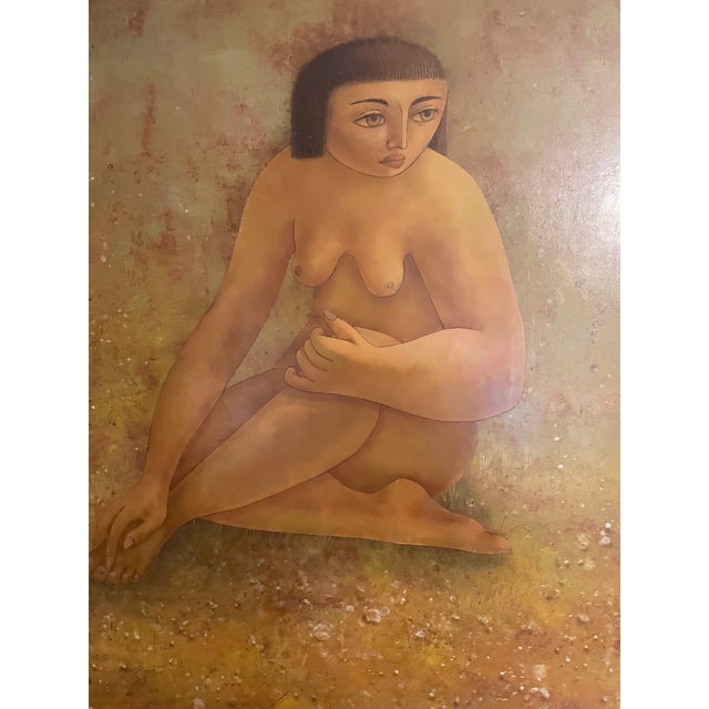 Flavio E. Cabral (American/Portuguese, 1916-1990), Seated Nude Oil on Masonite, signed and dated 1956 at lower left,...