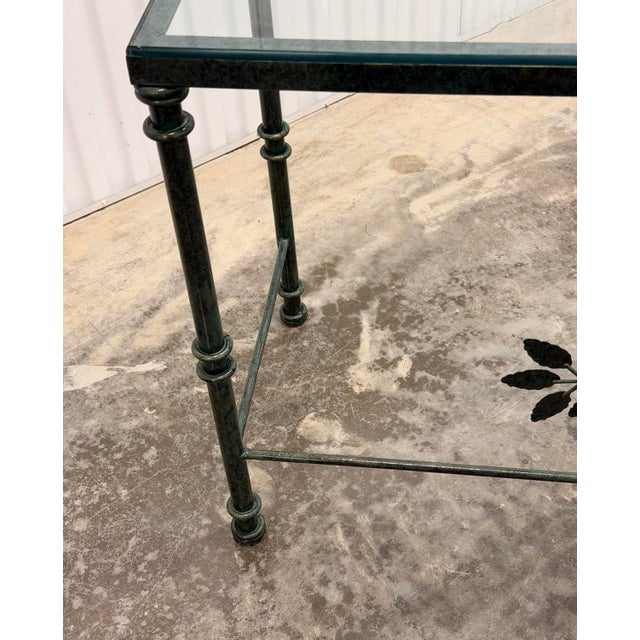 Metal 1960s Giacometti Style Console Table With a Verdigris Patina Finish For Sale - Image 7 of 9