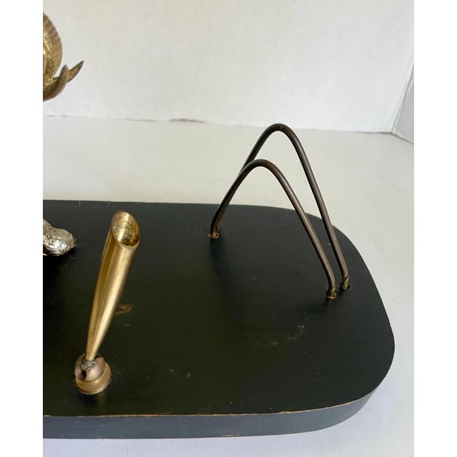 MCM Gold Metal Elephant Desk Organizer Letter Holder For Sale - Image 4 of 10