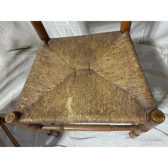 American Antique Shaker Ladder Back Chairs - A Pair For Sale - Image 3 of 5