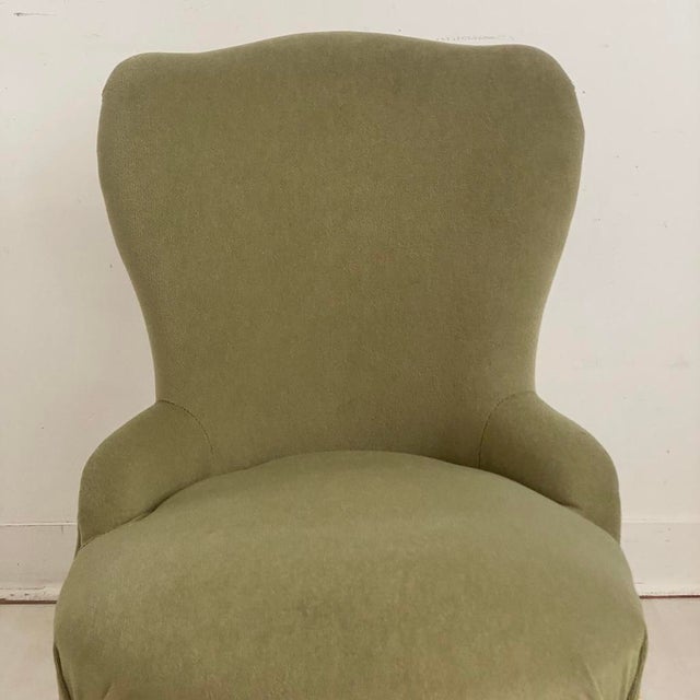 1950s Small Toadstool Lounge Chair in Green Velvet, 1950s For Sale - Image 5 of 13