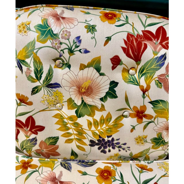 Mid 20th Century Ethan Allen Floral Upholstered Three-Seat Sofa For Sale - Image 6 of 12