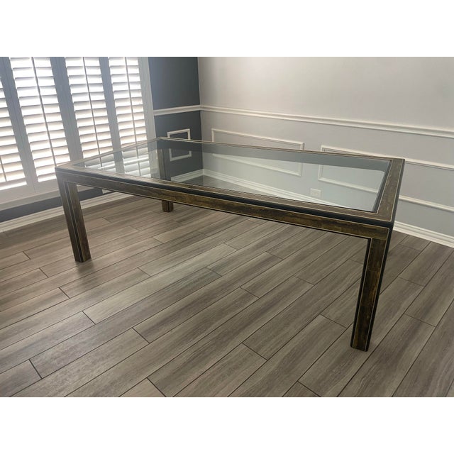 BA gorgeous mid-century modern Hollywood Regency dining table By Bernhard Rohne for Mastercraft Furniture USA, 1970s Acid...